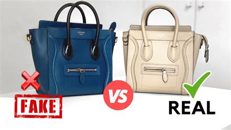 celine micro luggage tote real vs fake